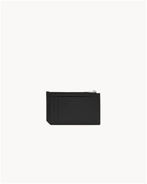 Saint Laurent Paris FRAGMENTS large zip card case in smooth 